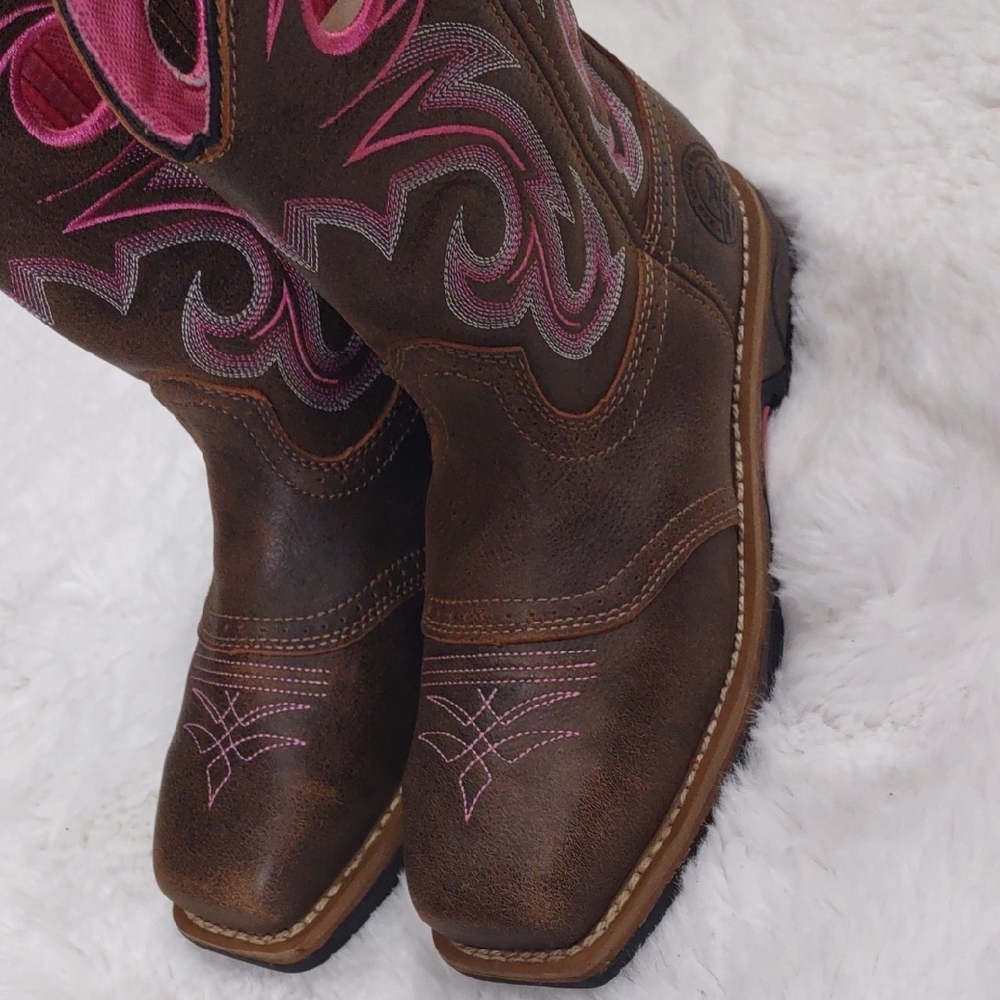 IRISH SETTER, Work, Size,7.5B,Brown and Pink Western Boots - Picture 6 of 17